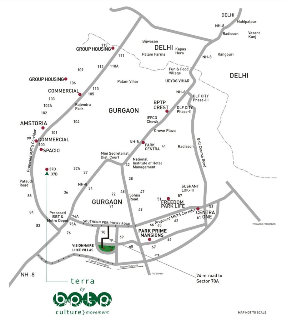 BPTP Terra Sector 37 D Gurgaon location map